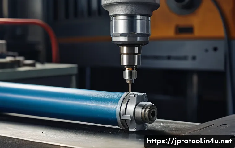 에어 공구 정기 점검 체크리스트 - A close-up view of a professional pneumatic air tool showing detailed plastic and metal parts, highl...
